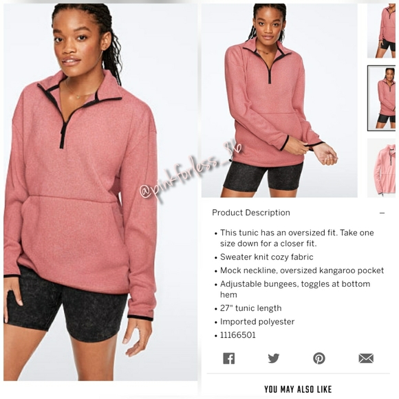Vs Pink 4 Zip Sweater Knit Tunic 
